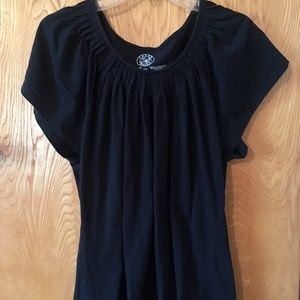 Chaus Organic Short Sleeve Black Top